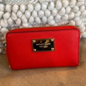 Red Michael Kors small wallet